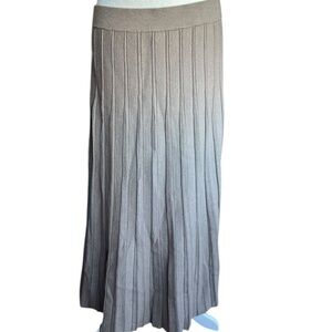 Tan Long-line Pleated Skirt Size 14 Boutique
